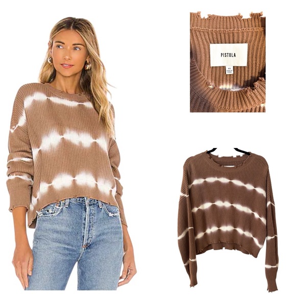 pistola Sweaters - Pistola Distressed Cropped Sweater